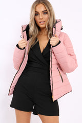 Dusty Pink Padded Coat - Zara-Coats
