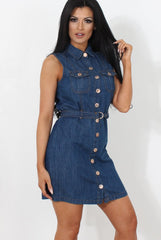 Effy Denim Sleeveless Dress-Dresses
