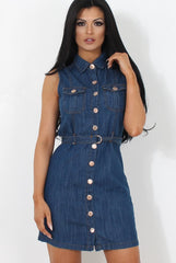 Effy Denim Sleeveless Dress-Dresses