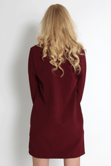 Elle Wine Lace Up Dress-Dresses