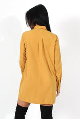 Elodie Mustard Shirt Dress-Dresses
