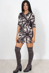 Elyse Purple Paisley Print Shirt Dress-Dresses