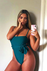 Emerald Tie Bow Detail Swimsuit - Katey-Swimsuits