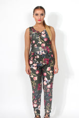 Emily Floral Tie Front Jumpsuit-Jumpsuits