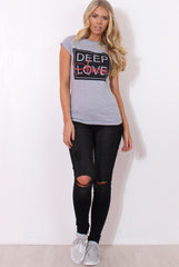 Erin Grey Slogan Top-Tops