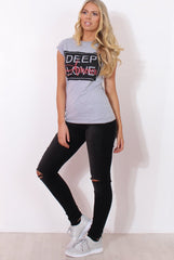 Erin Grey Slogan Top-Tops