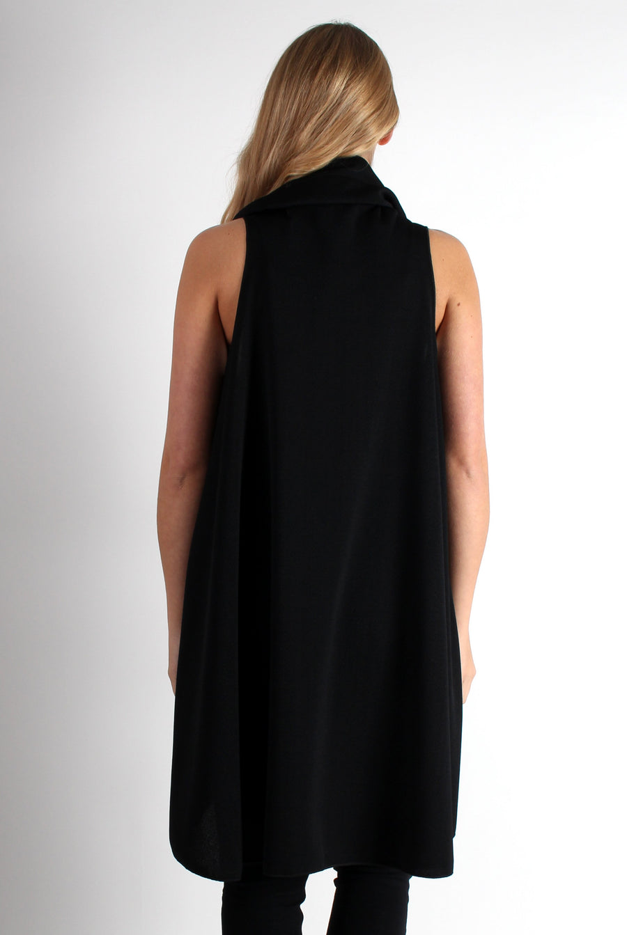 Esme Black Waterfall Waistcoat-Coats