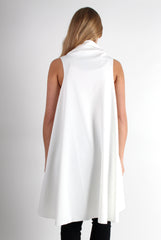 Esme White Waterfall Waistcoat-Coats