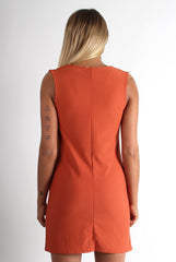 Esther Copper V Front Shift Dress-Dresses