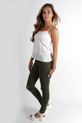 Evita White Cami Top-Tops