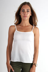 Evita White Cami Top-Tops