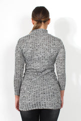 Fabia Grey High Neck Top-Tops