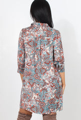 Fiji Paisley Print Shirt Dress-Dresses