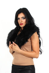 Fiona Black Faux Fur Collar-Dresses
