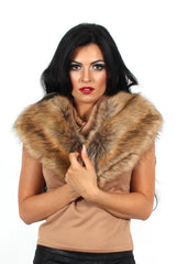 Fiona Rust Faux Fur Collar-Dresses