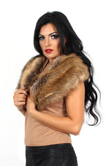 Fiona Rust Faux Fur Collar-Dresses