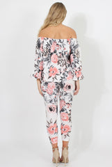 Floral Print Off Shoulder Two Piece Set - Sherrie-Co-ords