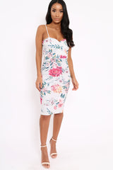 Floral Wrap Front Bodycon Dress - Tiniqua-Dresses