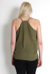 Florence Khaki Crossover Top-Tops