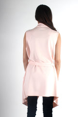 Francesca Pink Sleeveless Waterfall Jacket-Jackets