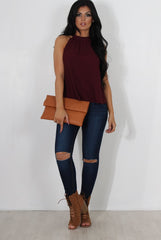 Francis Wine High Neck Top-Tops