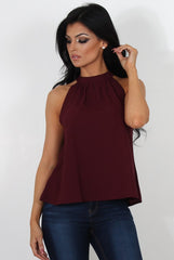 Francis Wine High Neck Top-Tops