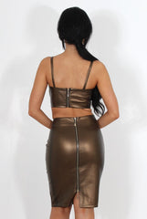 Freya Bronze Snakeskin Two Piece-Co-ords