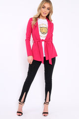Fuchsia Belted Blazer - Kenna-Jackets