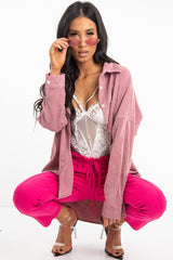 Fuchsia Drawstring Seam Front Tailored Joggers - Lissie-Joggers