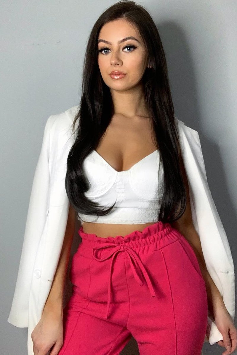 Fuchsia Drawstring Seam Front Tailored Joggers - Lissie-Joggers