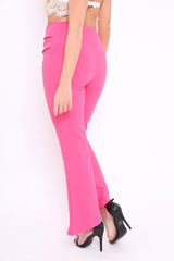 Fuchsia Kick Flare Pants - Rita-Trousers