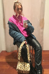 Fuchsia Knit High Neck Jumper - Jaelynn-Jumper