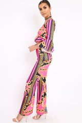 Fuchsia Pattern Print Co-ord -Hasna-Co-ords