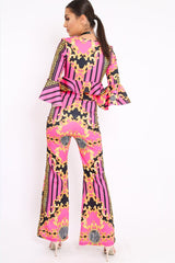 Fuchsia Pattern Print Co-ord -Hasna-Co-ords