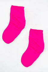 Fuchsia Rib Slouchy Tube Socks - Evangelina-Accessories