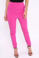 Fuchsia Tailored Cigarette Trousers - Lois-Trousers