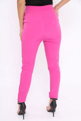 Fuchsia Tailored Cigarette Trousers - Lois-Trousers