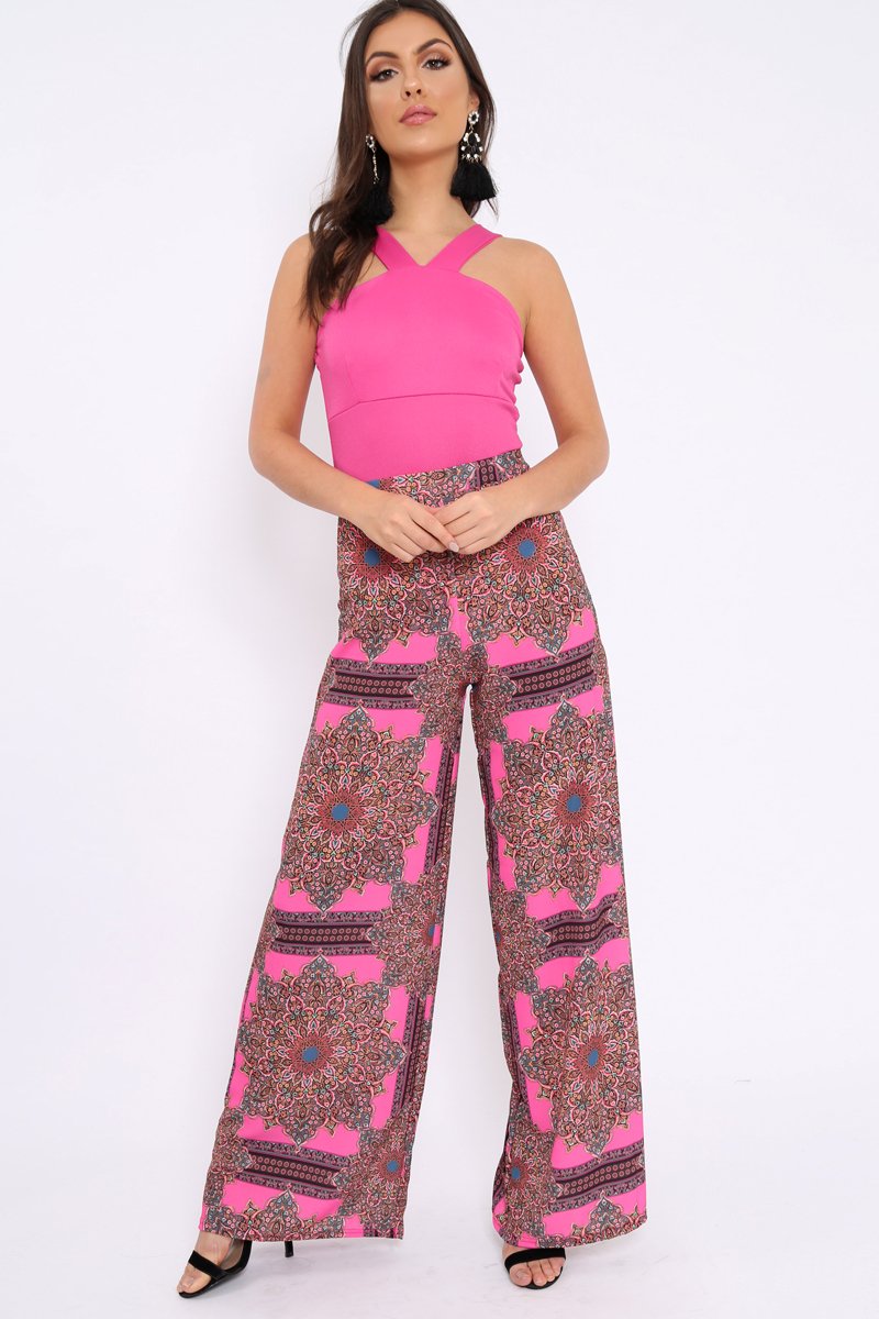 Fuchsia V Neck Strap Bandeau Bodysuit - Karlah-Bodysuits