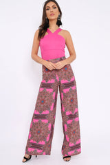 Fuchsia V Neck Strap Bandeau Bodysuit - Karlah-Bodysuits