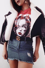 Fuchsia Vogue Slogan T-shirt - Alana-Tops