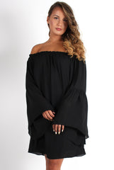 Gabriel Black Off The Shoulder Dress-Dresses