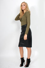 Gabriella Khaki Cowl Neck Bodysuit-Bodysuits