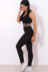 Geran Black Ribbed Two Piece Set-Co-ords