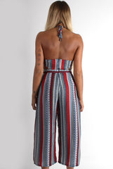 Gillian Paisley Elephant Culotte Halter Neck Jumpsuit-Jumpsuits