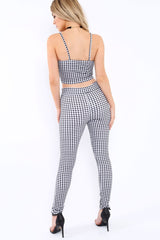 Gingham Crop Top and Trousers Co-ord - Adelina-Co-ords
