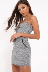 Gingham Tie Front Crop Top - Zyra-Crop Tops