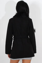 Gisa Black Fur Waterfall Jacket-Jackets