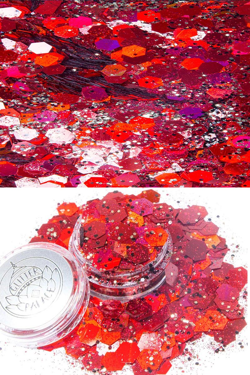 Glitter Palace 3ml Glitter Pot - Devilish Red-Beauty