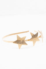 Gold 3 Glitter Star Design Headband - Abrielle-Hair
