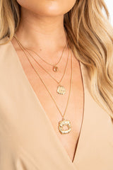 Gold Abstract Shell Detail Pendant Necklace - Sharna-Jewellery